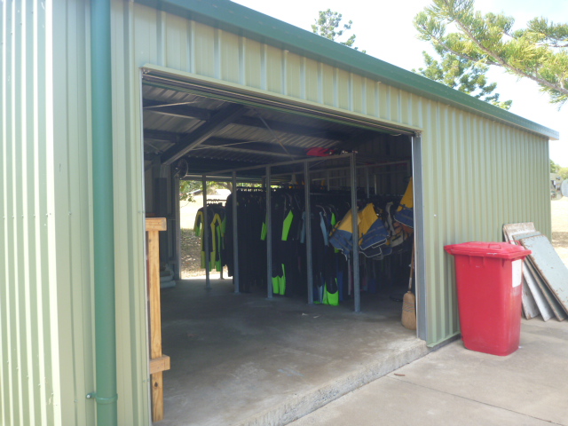 New shed for wetsuit storage and teaching areas